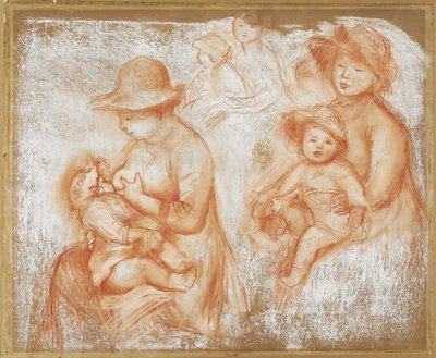 Studi per Madre e Bambino, c.1885 da Pierre Auguste Renoir